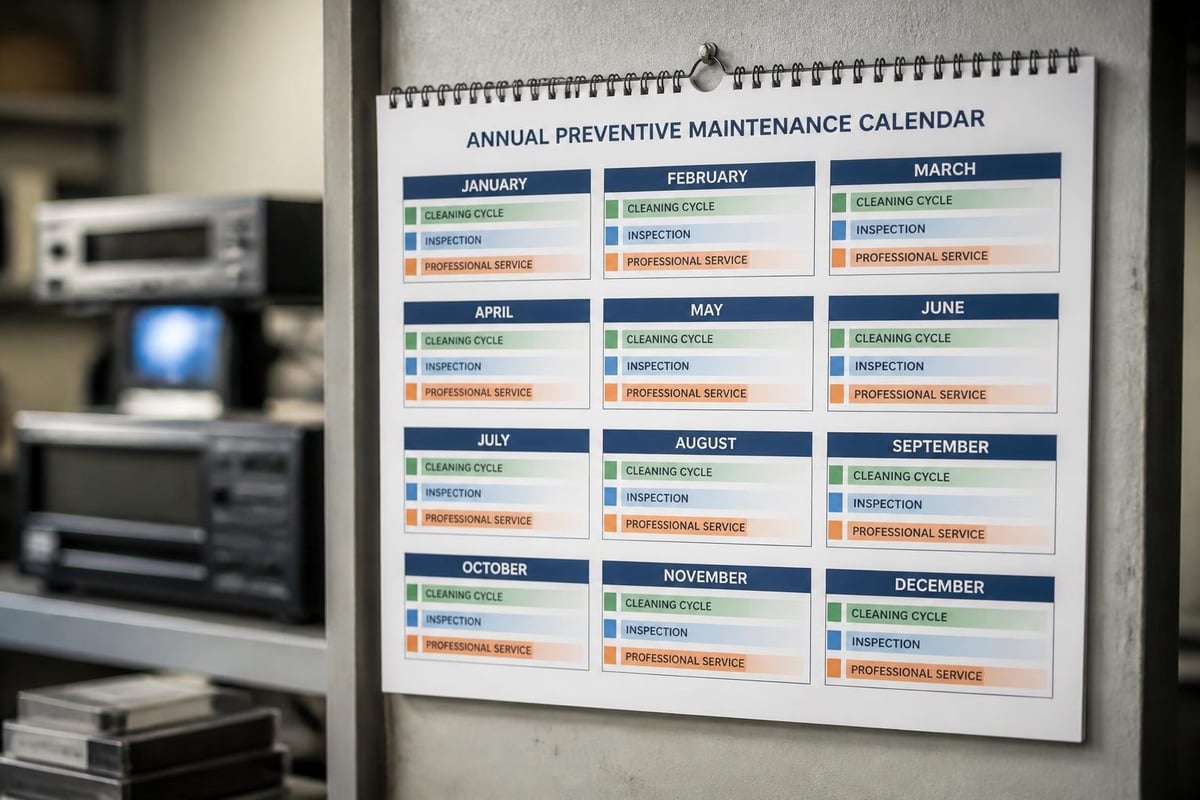 VCR maintenance schedule