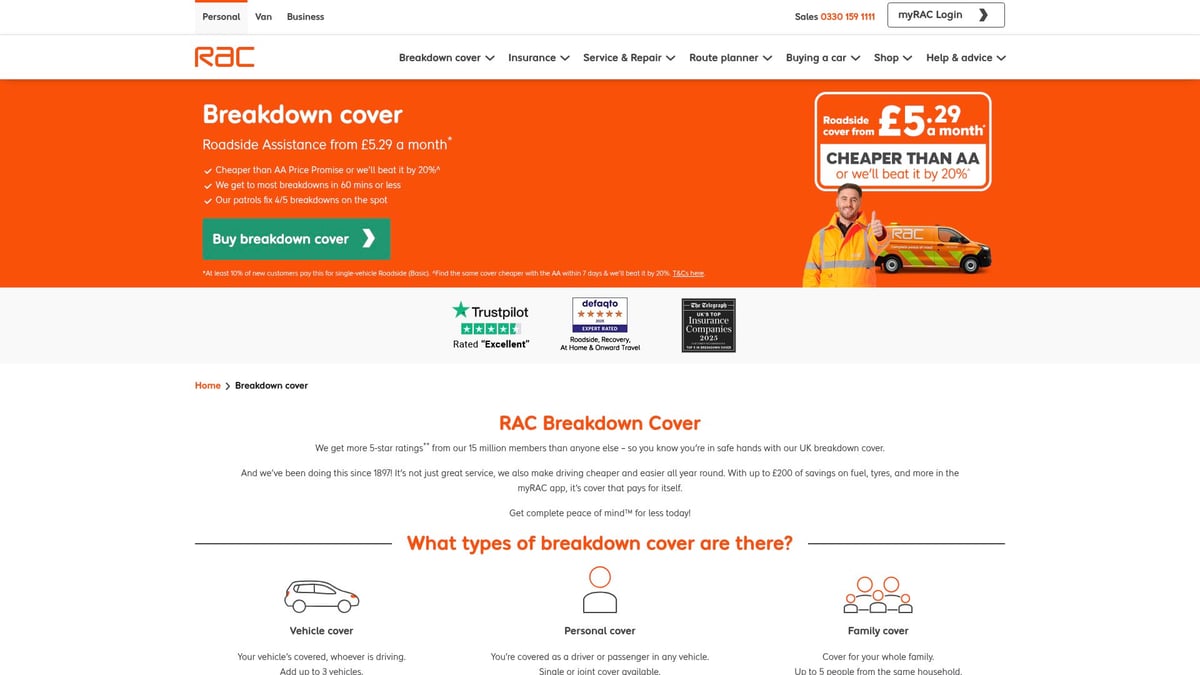 9 Best Car Breakdown Cover Companies to Trust in 2025 - RAC