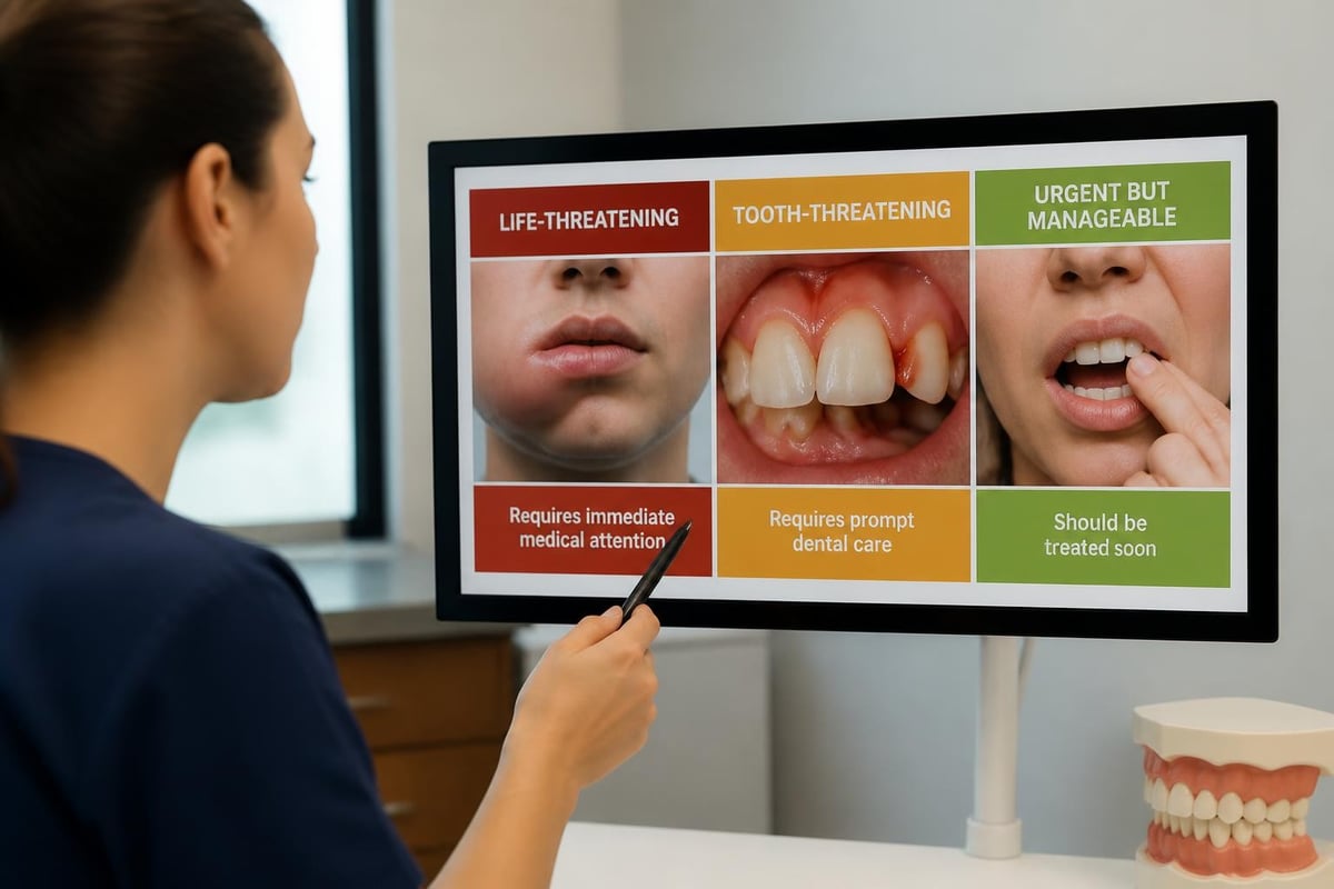 Dental emergency severity levels
