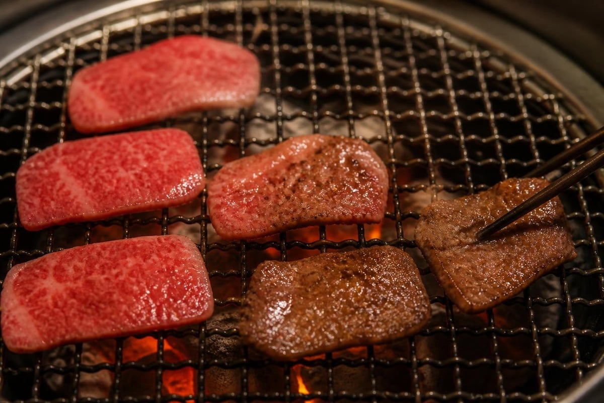 Wagyu preparation stages