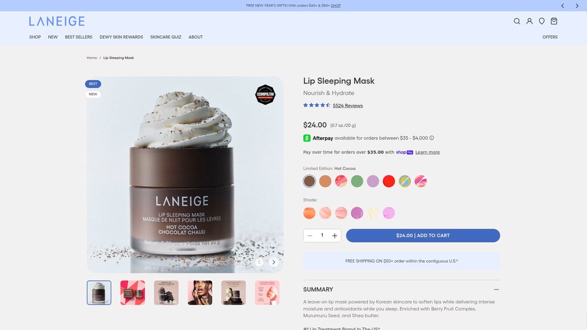 9 Essential Lip Moisturizer Mask Picks for Soft Lips in 2026 - Laneige Lip Sleeping Mask