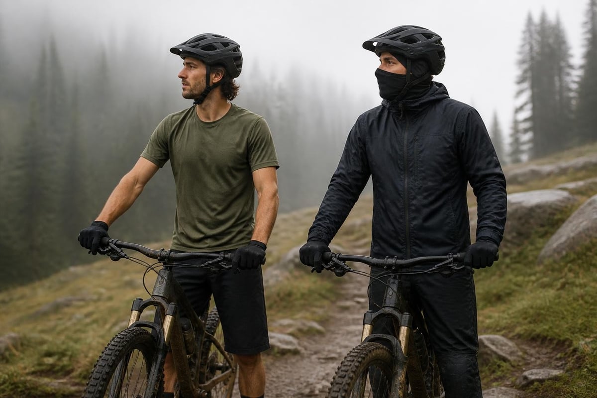 Weather-adaptive mountain bike clothing