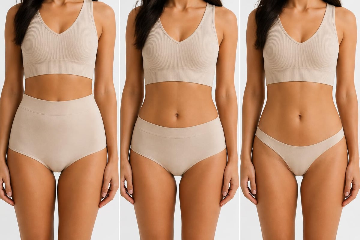 Underwear rise matching outfit waistbands