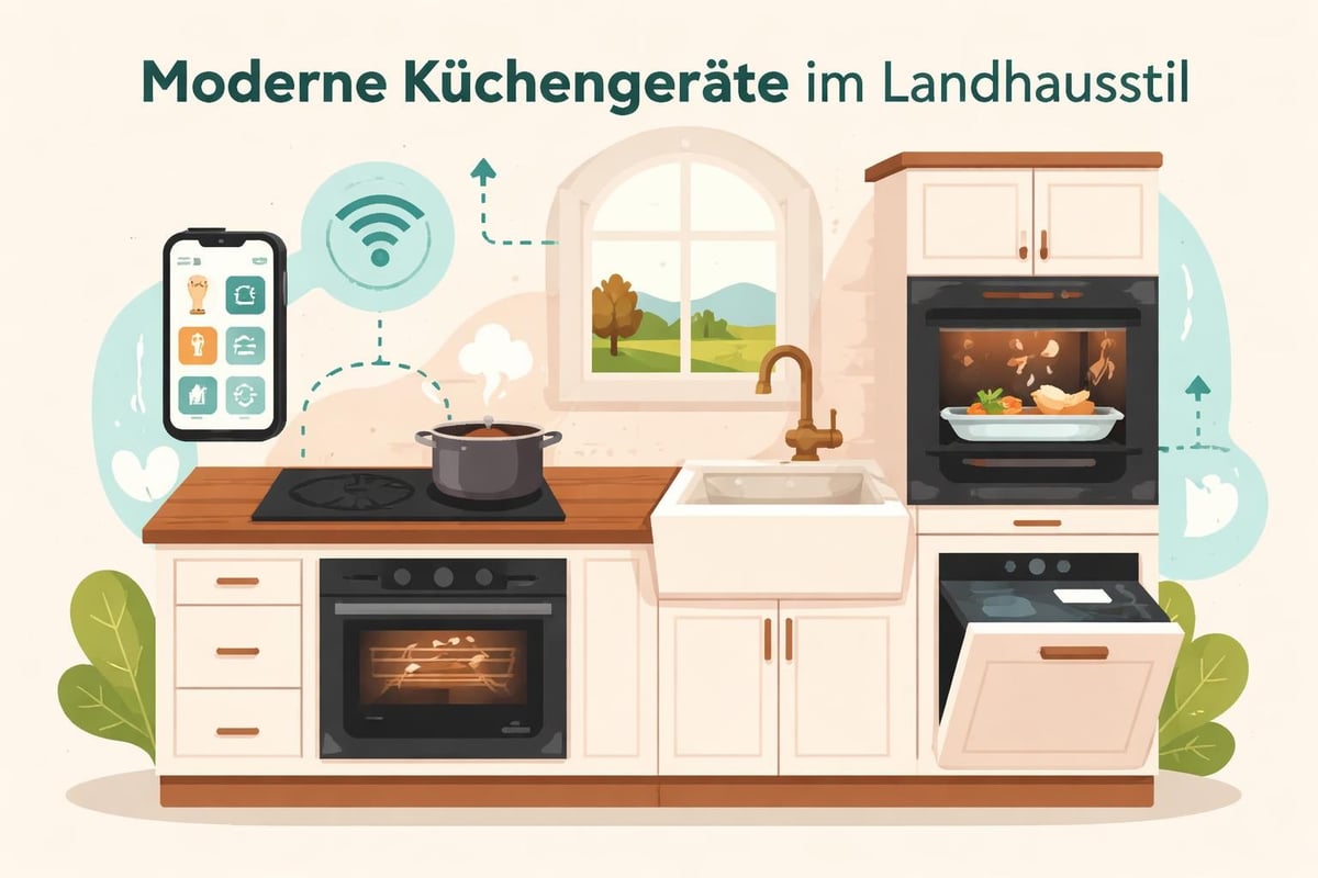 Moderne Technik in Landhausküchen
