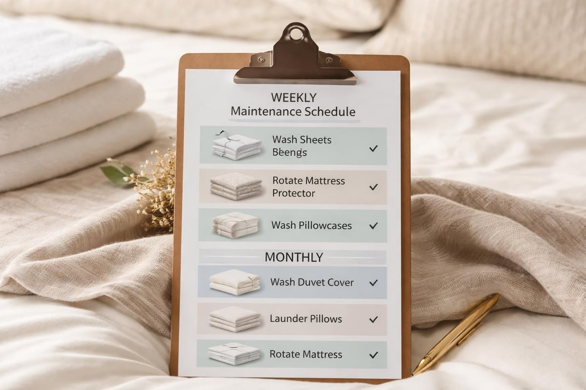 Bedding care routine