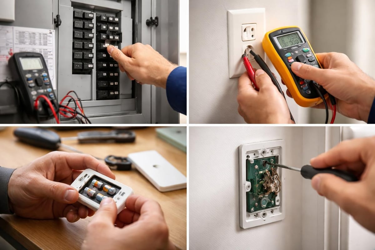 Power troubleshooting steps for garage doors