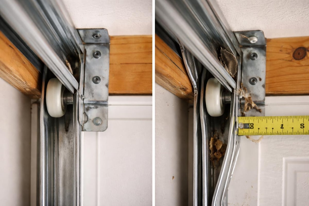 Garage door track inspection