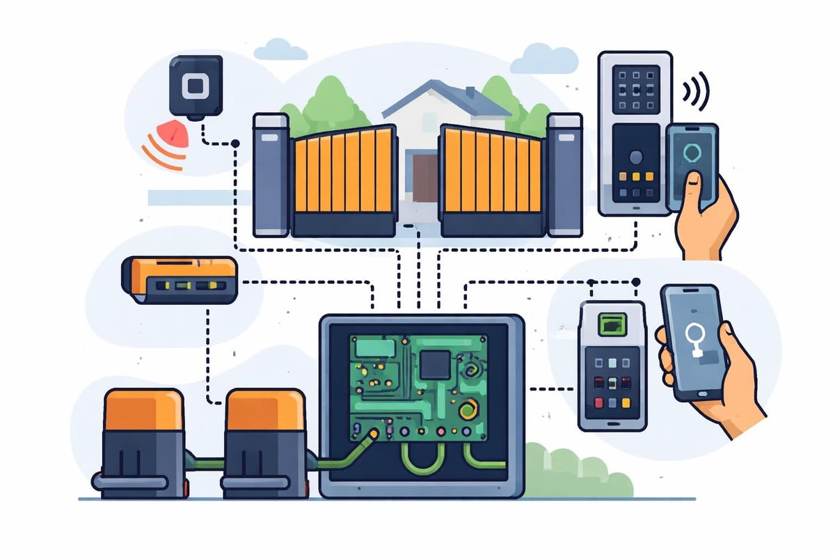 Automatic Gate System Components Working Together