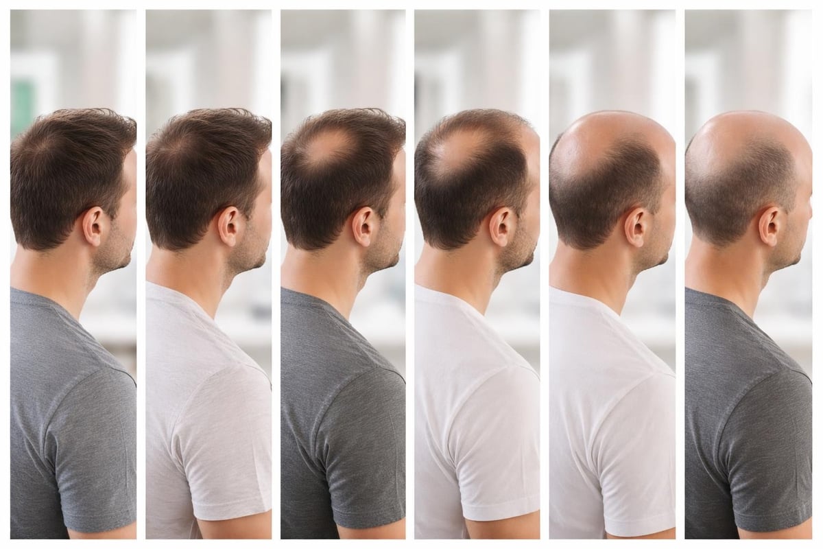 Crown hair loss progression