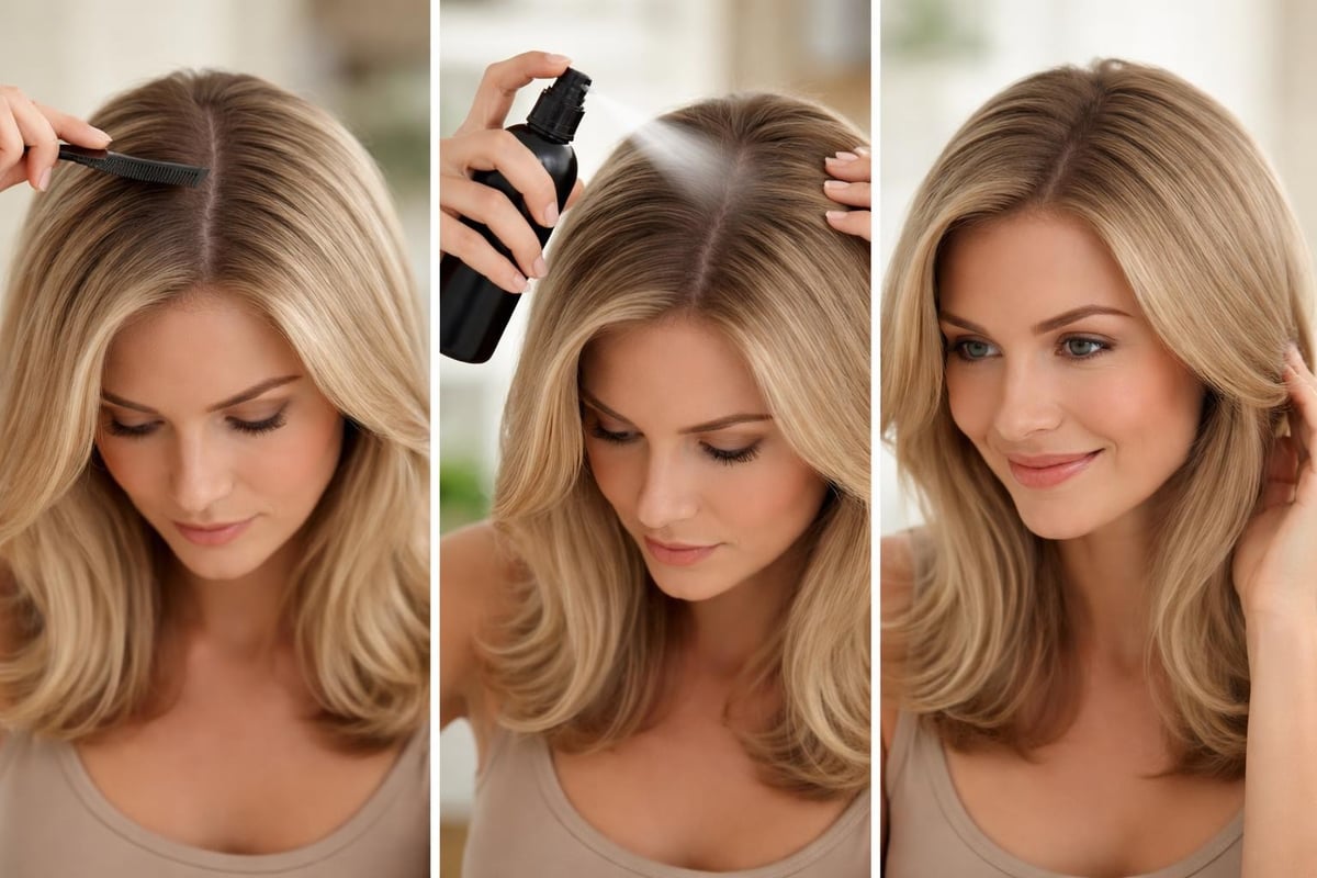 Hair thickening spray application