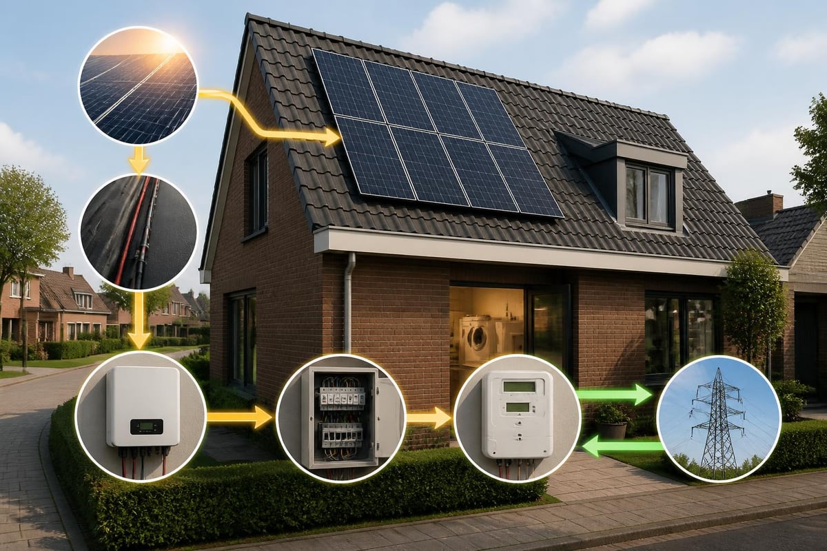 Elektrische schema zonnepanelen