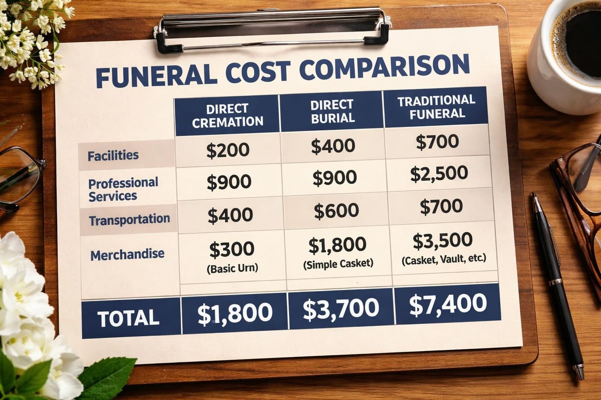 Funeral cost breakdown