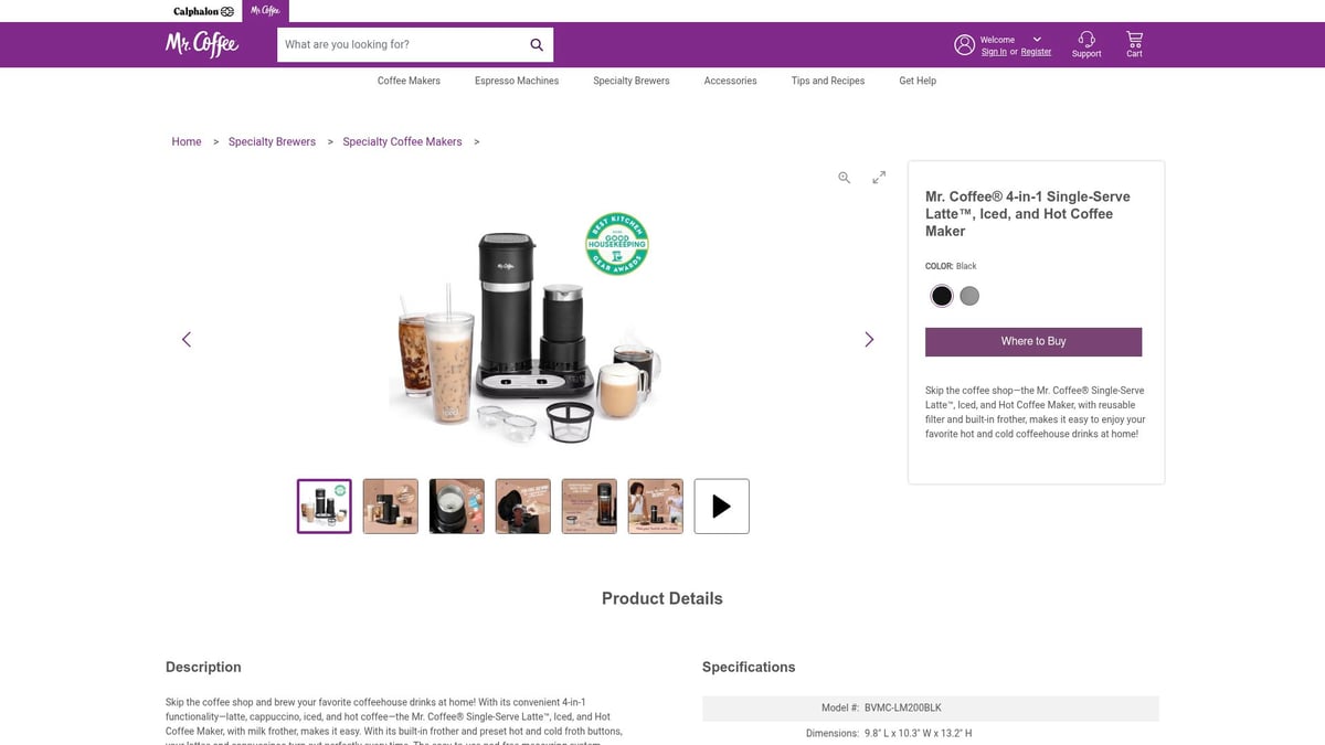 Top 8 Single Serve Coffee Maker Picks for Effortless Brewing 2026 - Mr. Coffee 4-in-1 Single-Serve Latte™, Iced, and Hot Coffee Maker