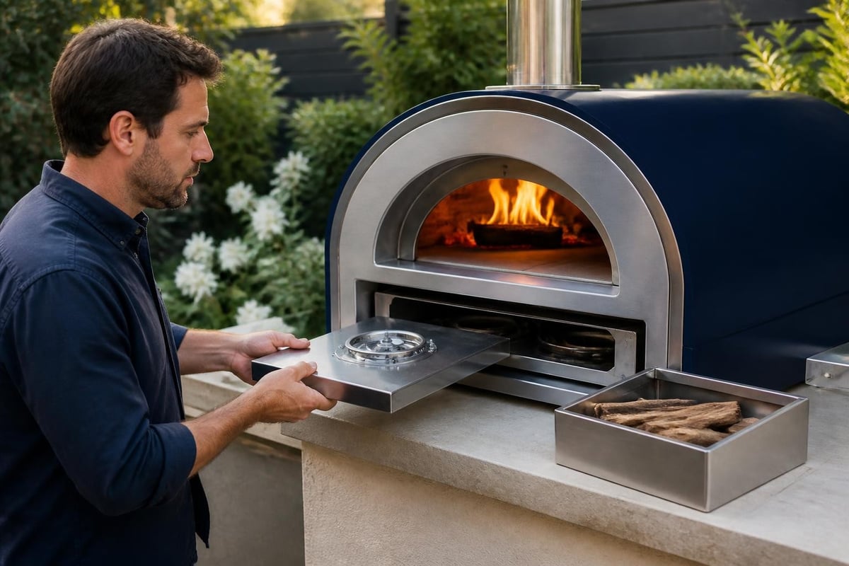 Hybrid pizza oven fuel switching