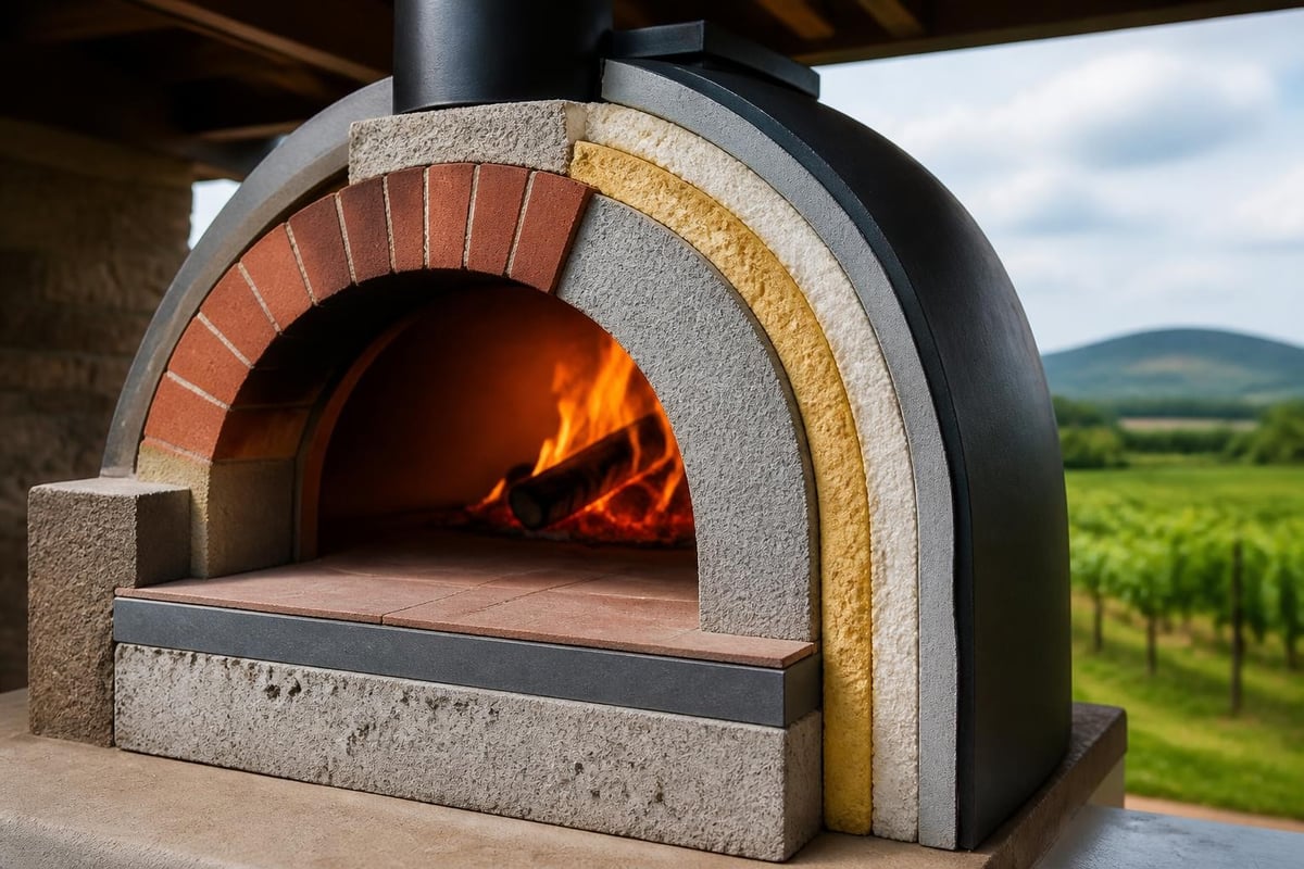 Pizza oven construction layers