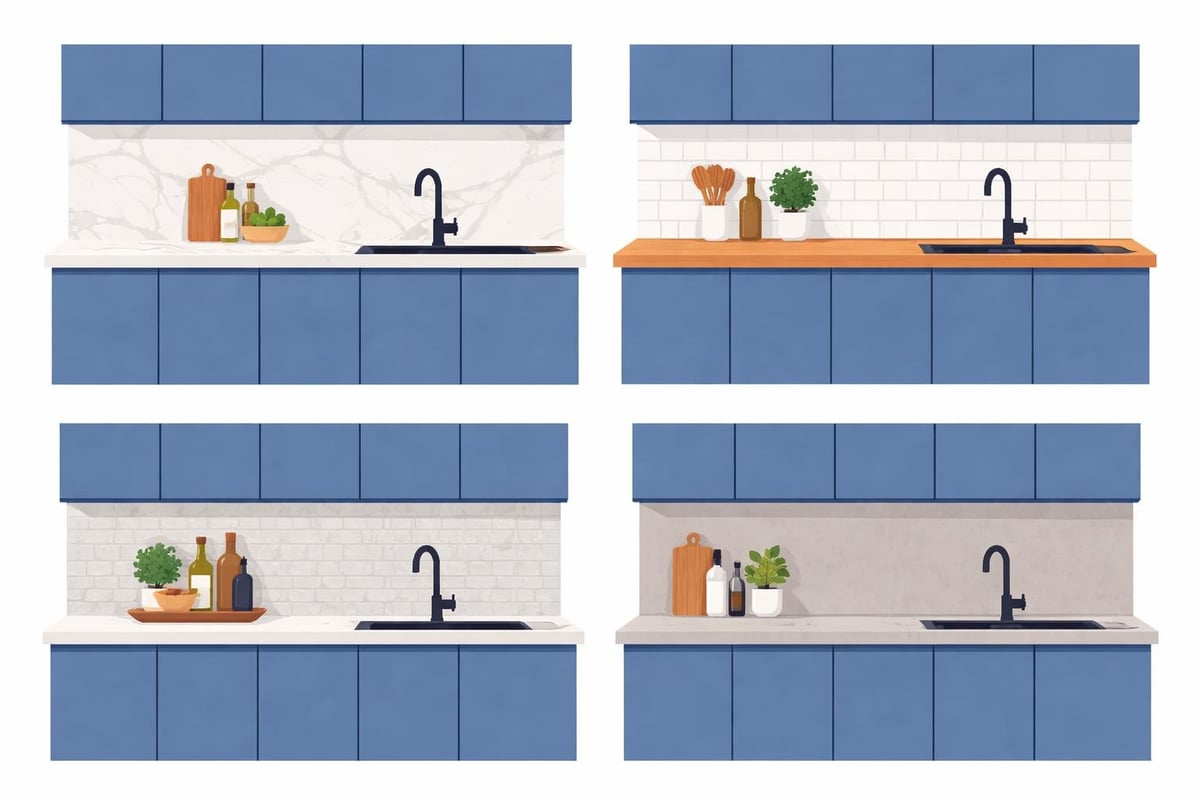 Materialien und Oberflächenkombinationen für blaue Küchen