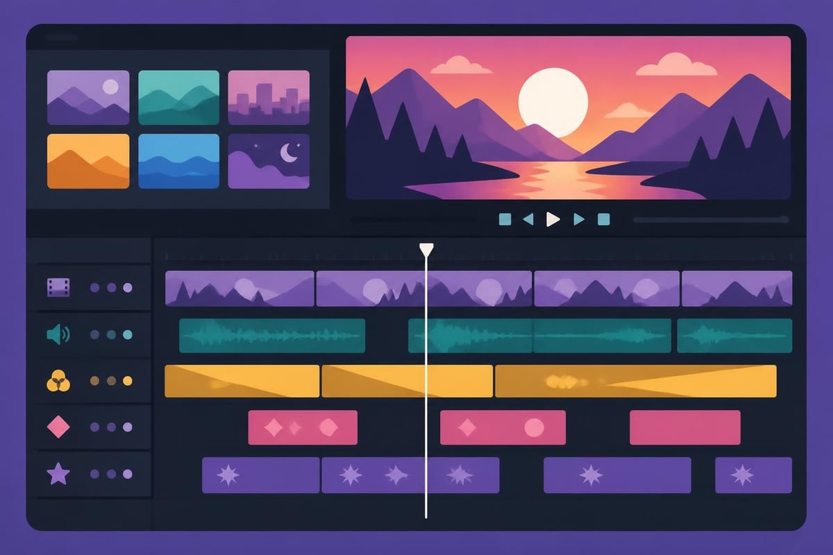 Post production editing timeline