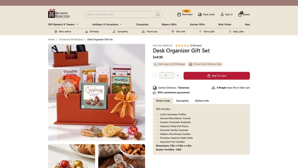 7 Best Basket Corporate Gift Ideas for 2026 - Broadway Basketeers: Desk Organizer Gift Set