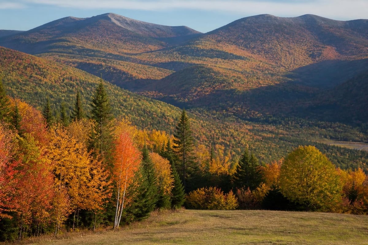 Fall foliage progression across Maine regions