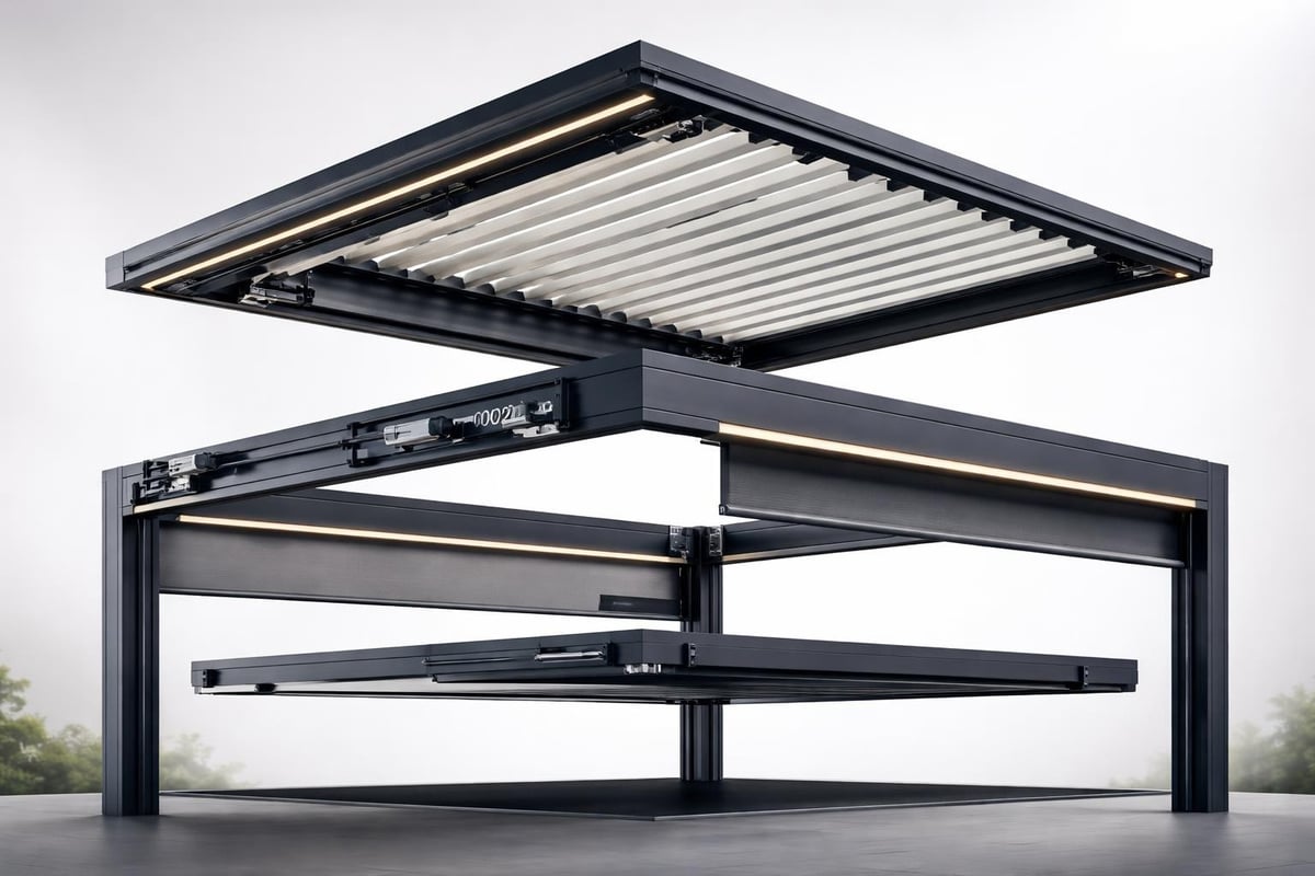 Bioclimatic pergola components