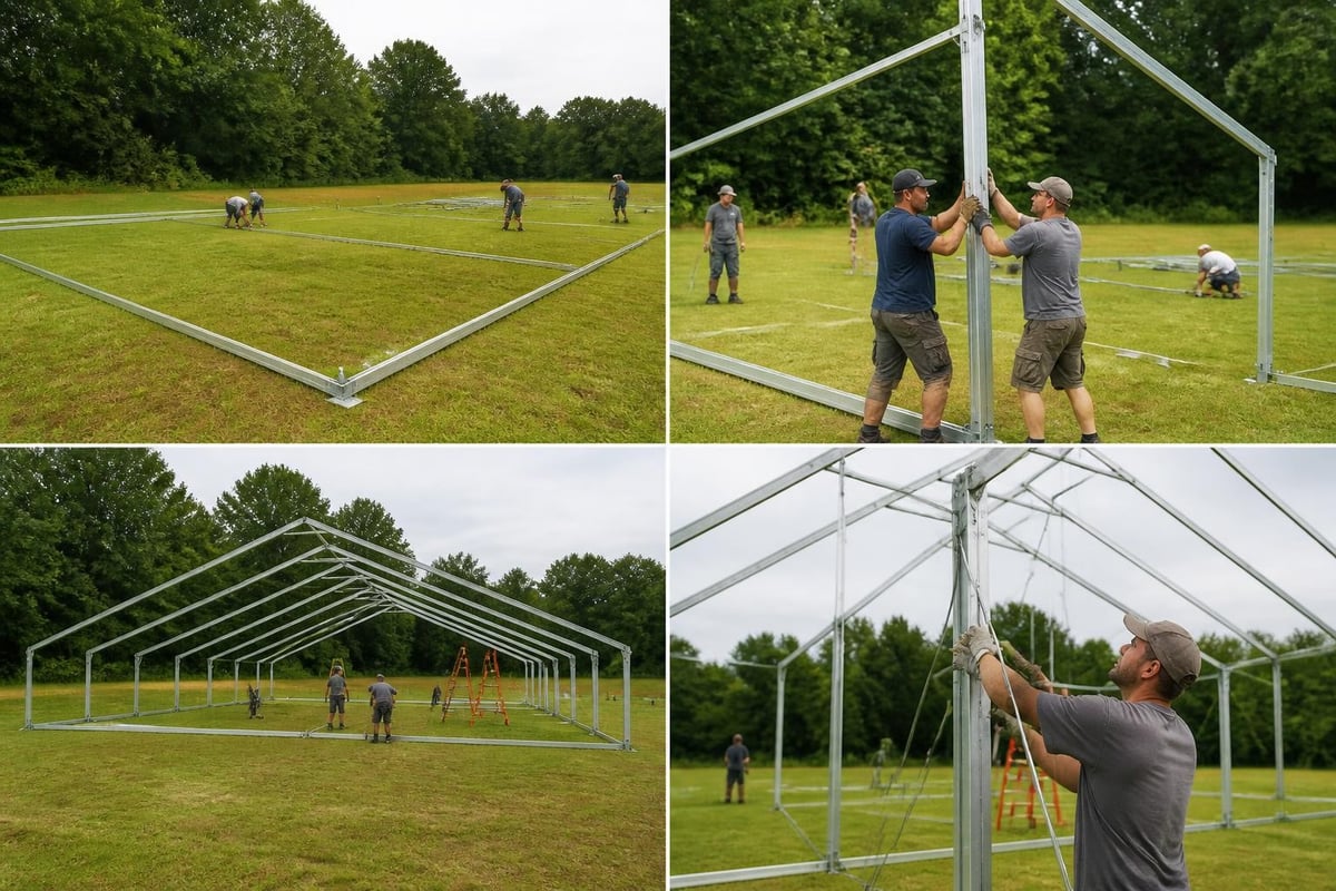 Tent frame assembly sequence