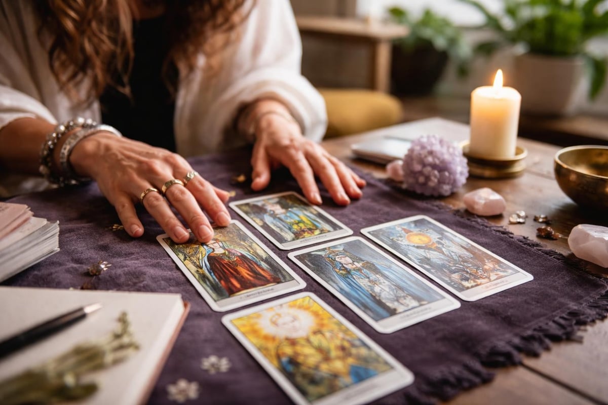 Tarot cards revealing inner wisdom