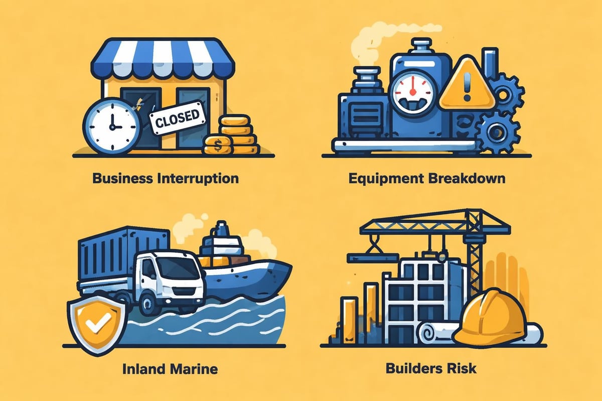 Commercial property coverage extensions infographic