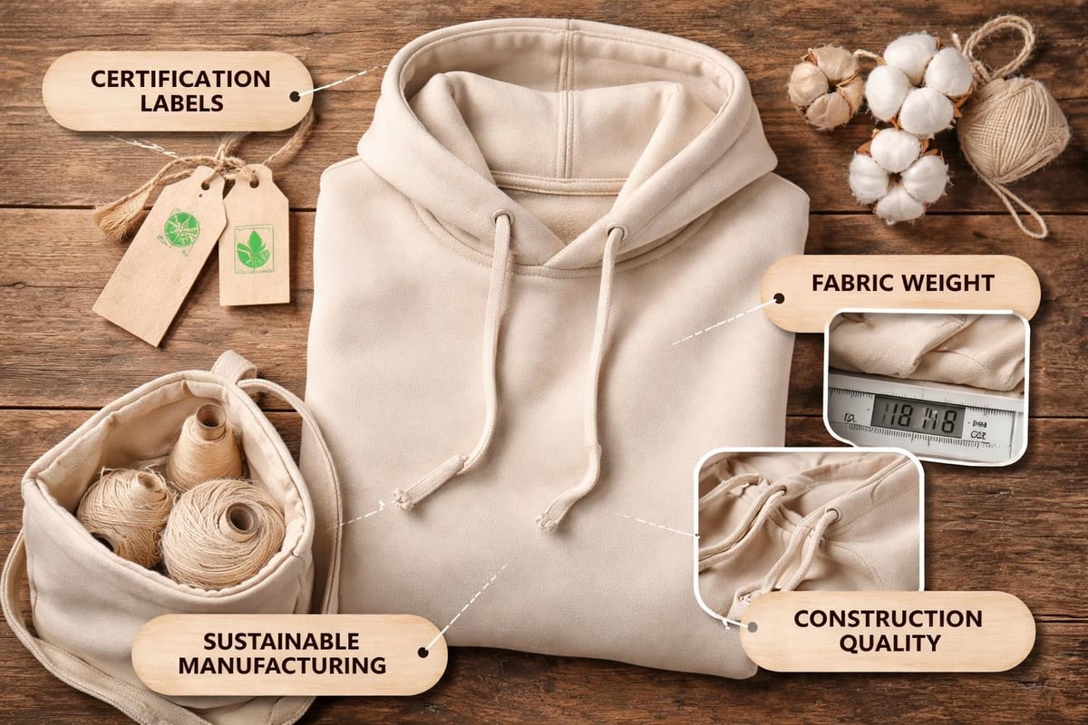 Organic cotton hoodie features