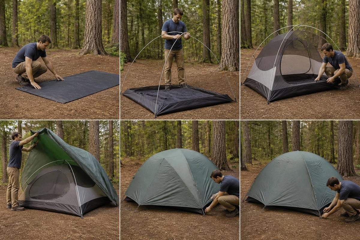 Tent setup steps