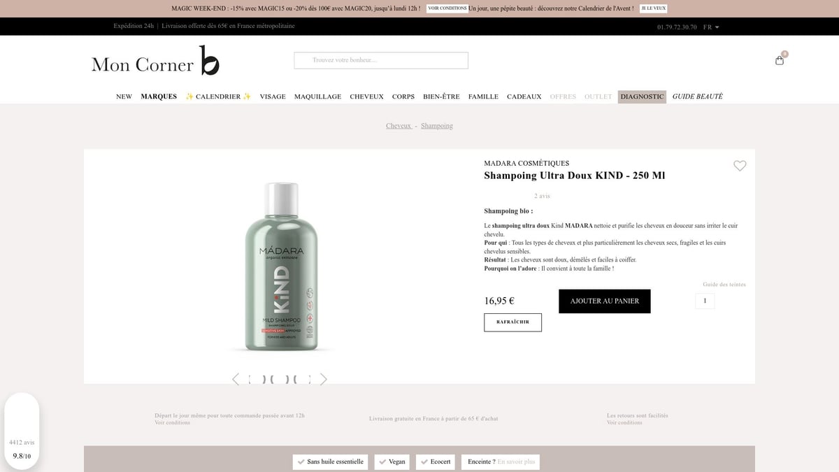 8 Cosmetiques Grossesse Incontournables À Découvrir En 2025 - Shampoing ultra doux KIND – Mádara