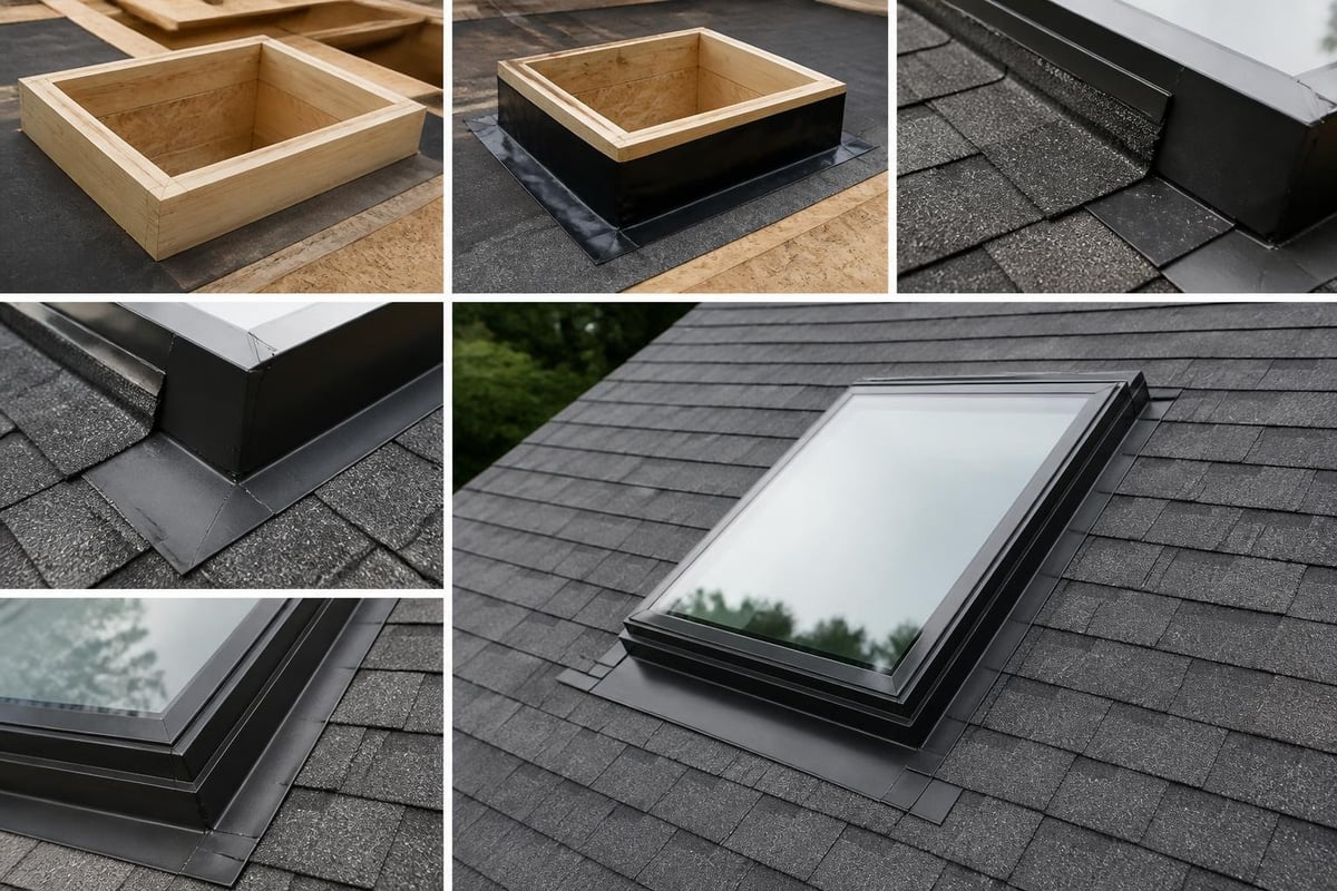 Skylight curb flashing