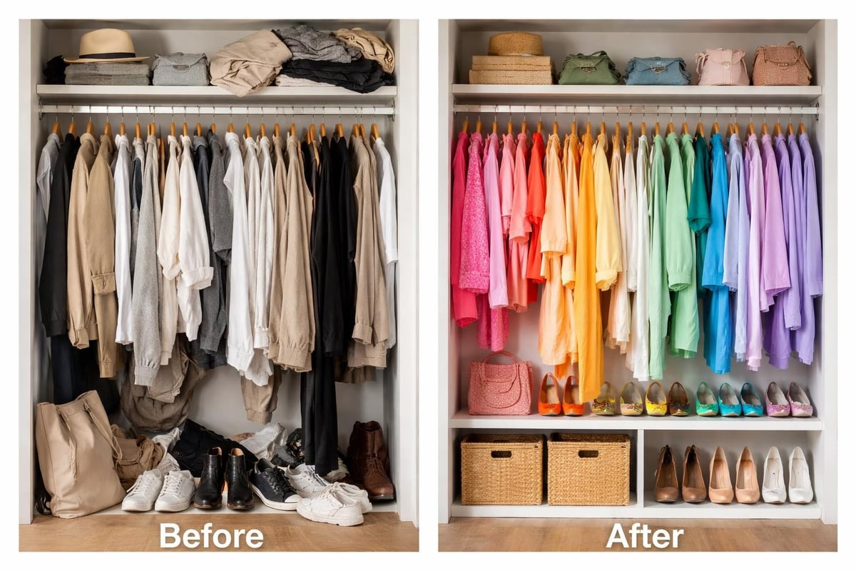 Wardrobe transformation through color