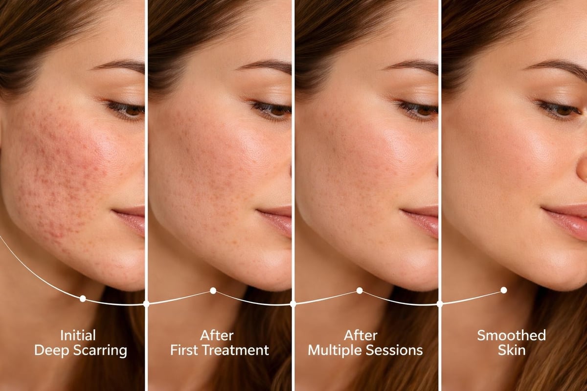 Acne scar treatment progression