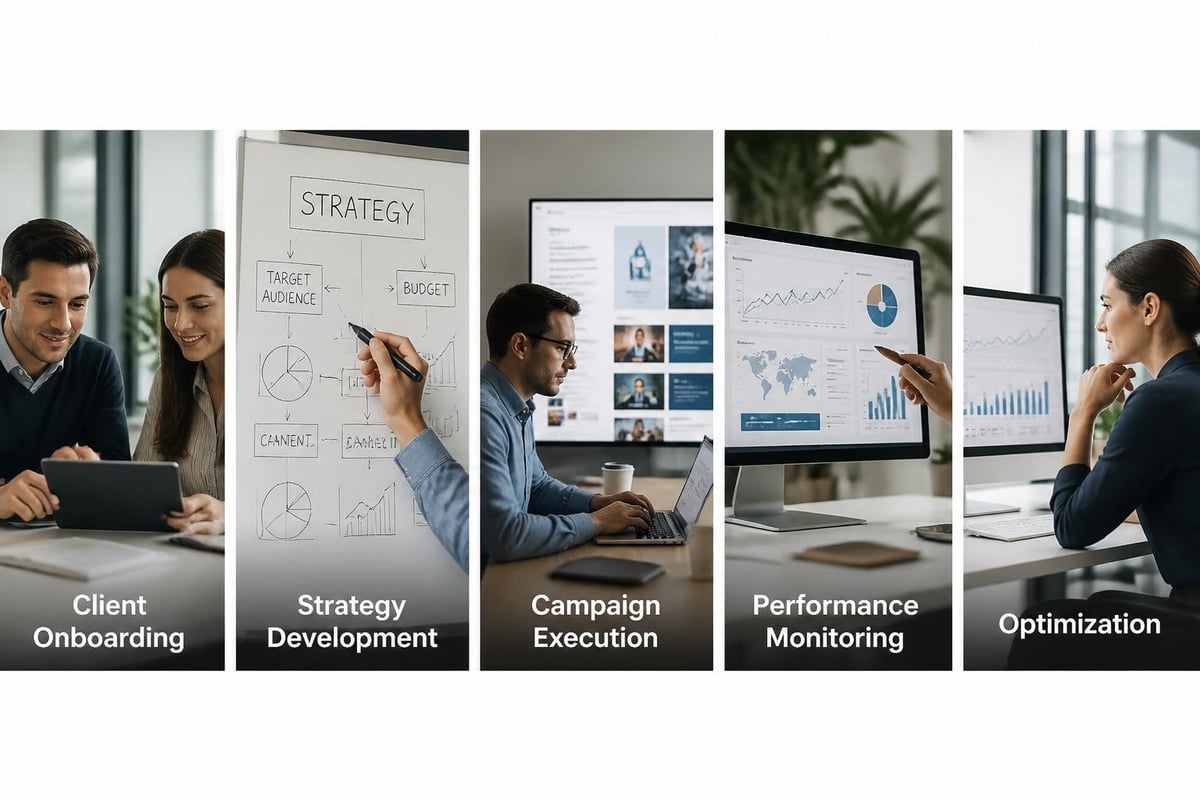 Online marketing client delivery workflow