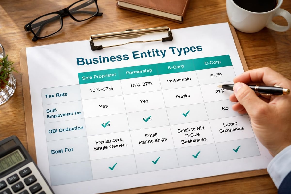 Entity structure tax comparison