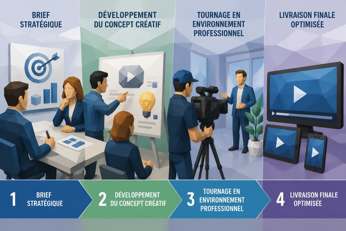 Workflow de production vidéo d'entreprise
