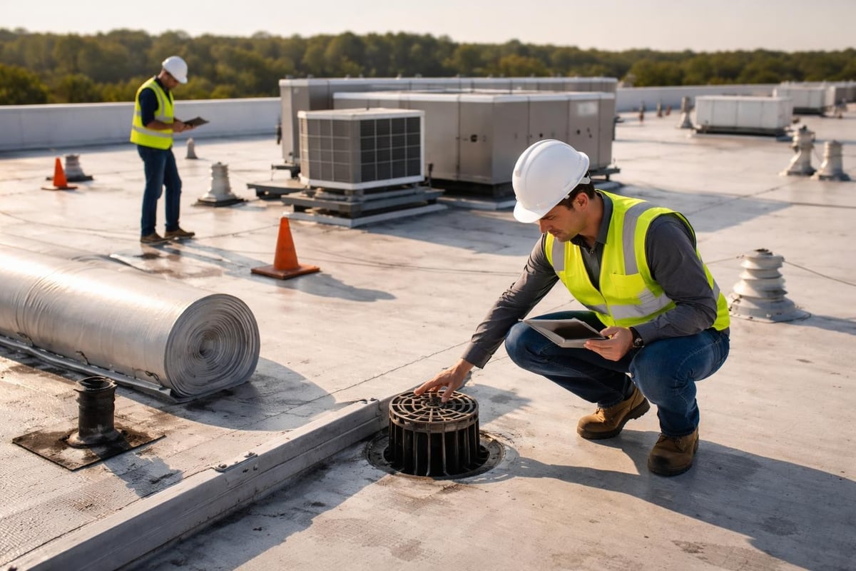 Commercial roof inspection process