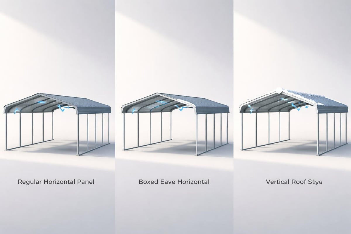 Metal carport roof styles comparison