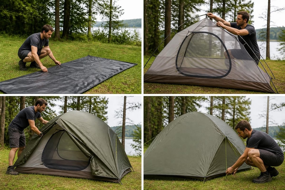 Tent setup process