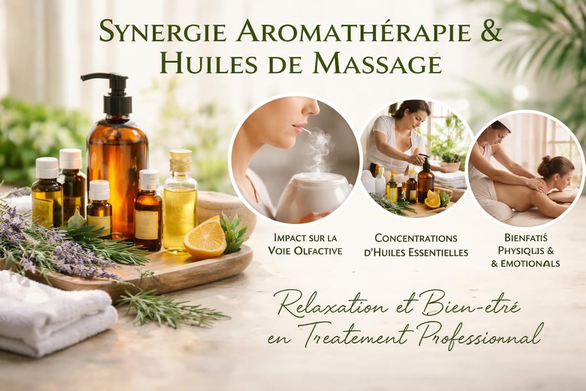 Aromathérapie huile massage