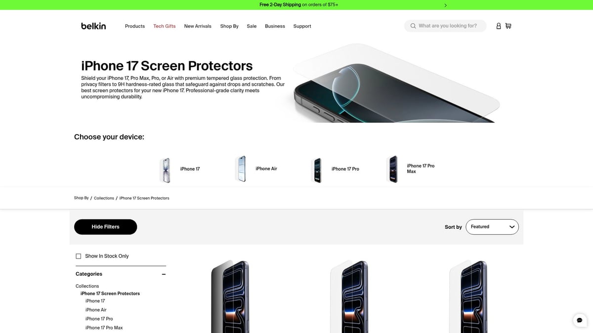 Top 7 iPhone Screen Protector Picks for Ultimate Protection 2025 - Belkin ScreenForce TemperedCurve 2-in-1