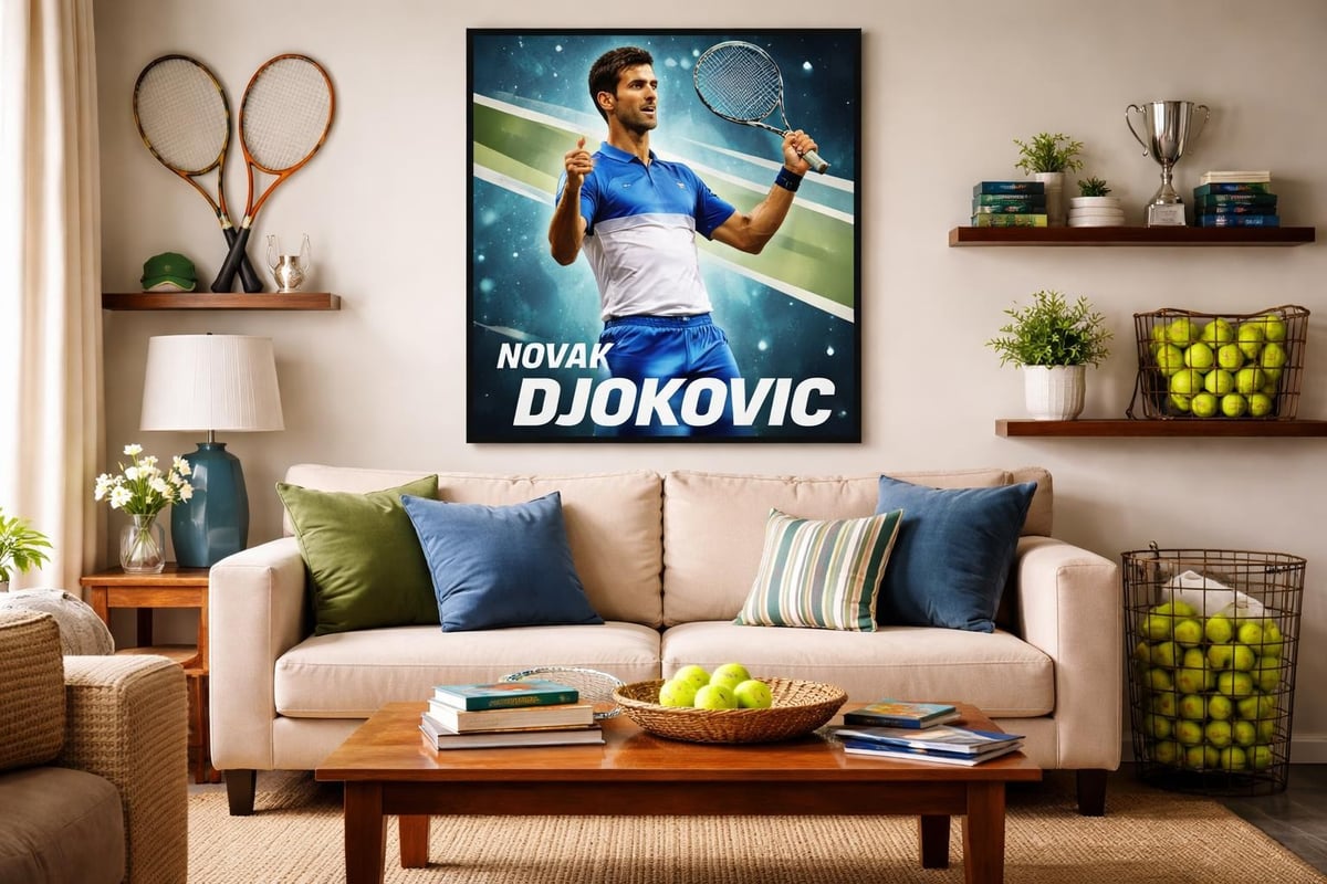 Tennis-themed room coordination