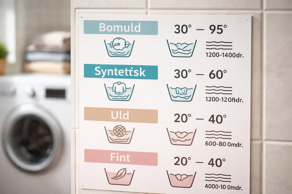 Vaskeprogrammer oversigt