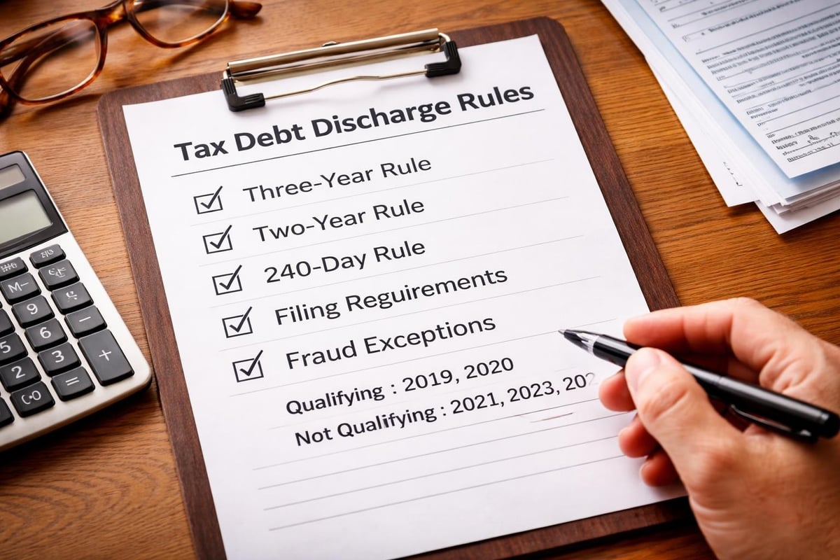 Tax debt discharge requirements in bankruptcy