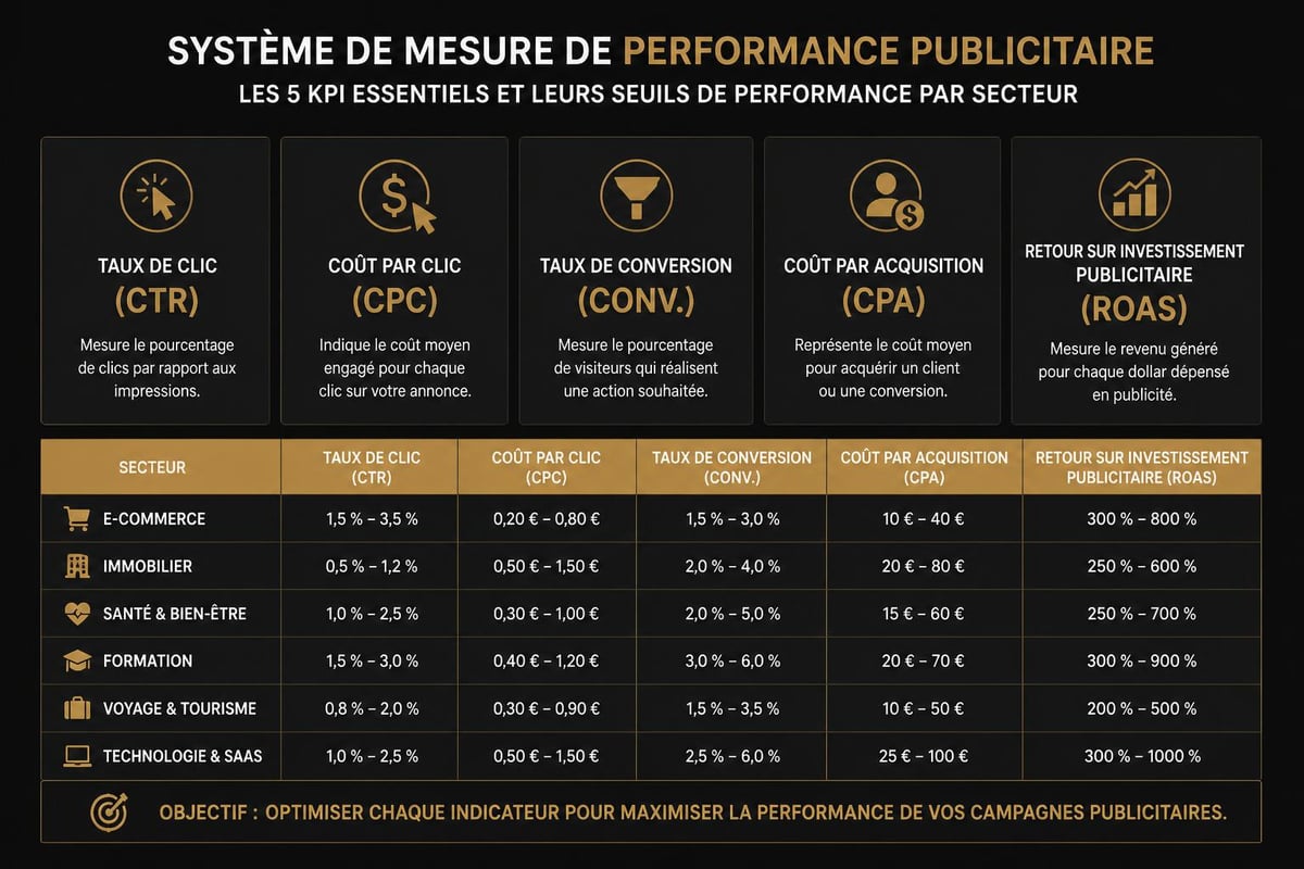 Dashboard métriques publicitaires