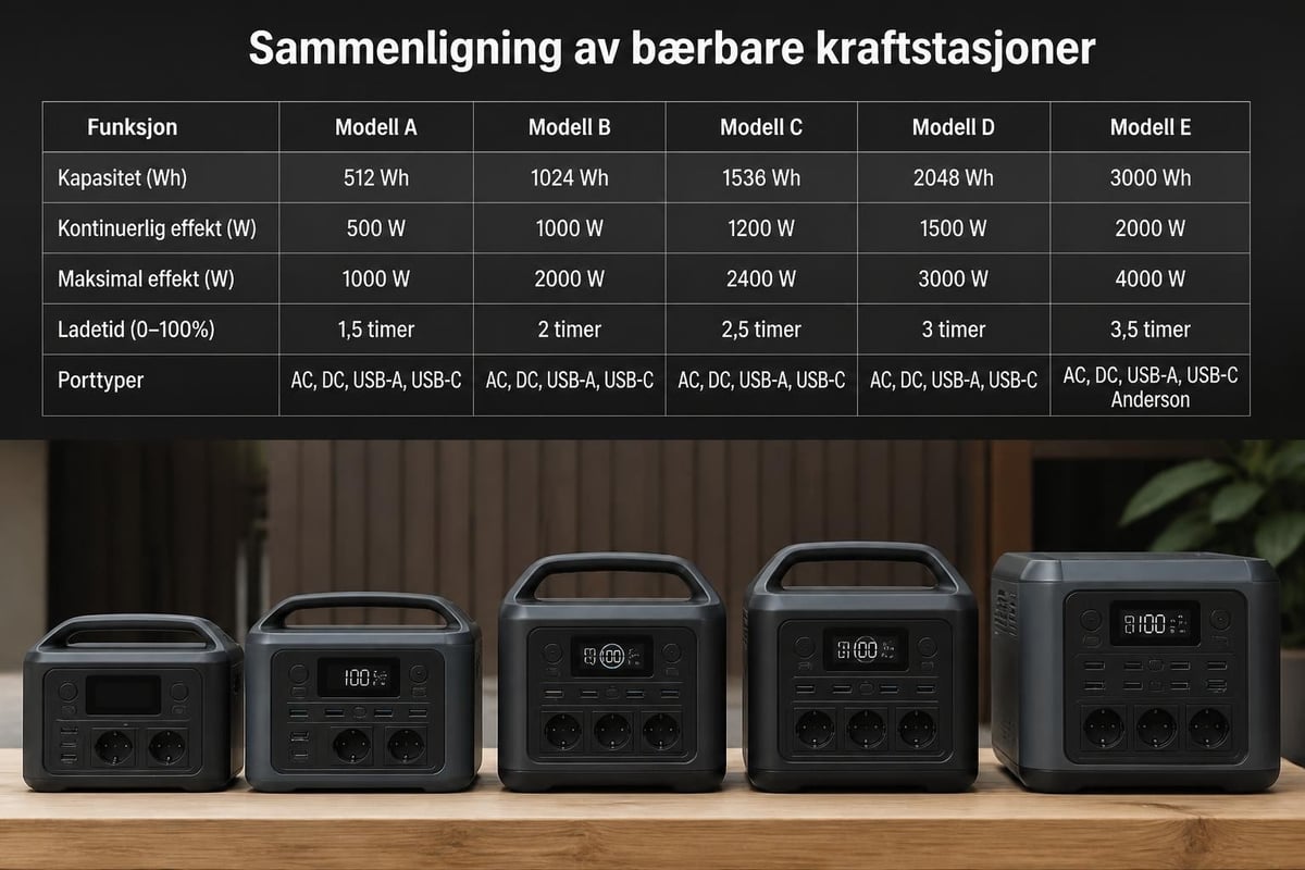 Strømstasjon tekniske spesifikasjoner