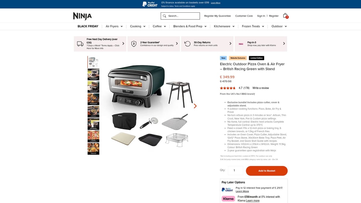 7 Best Outdoor Ovens UK for Your Garden in 2025 - Ninja Artisan Electric Outdoor Pizza Oven & Air Fryer