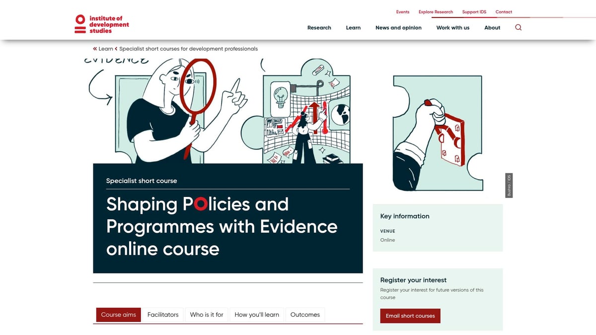 Top 8 Development Courses To Boost Your Skills In 2026 10 Top 8 Development Courses To Boost Your Skills In 2026 - Shaping Policies and Programmes with Evidence (online)