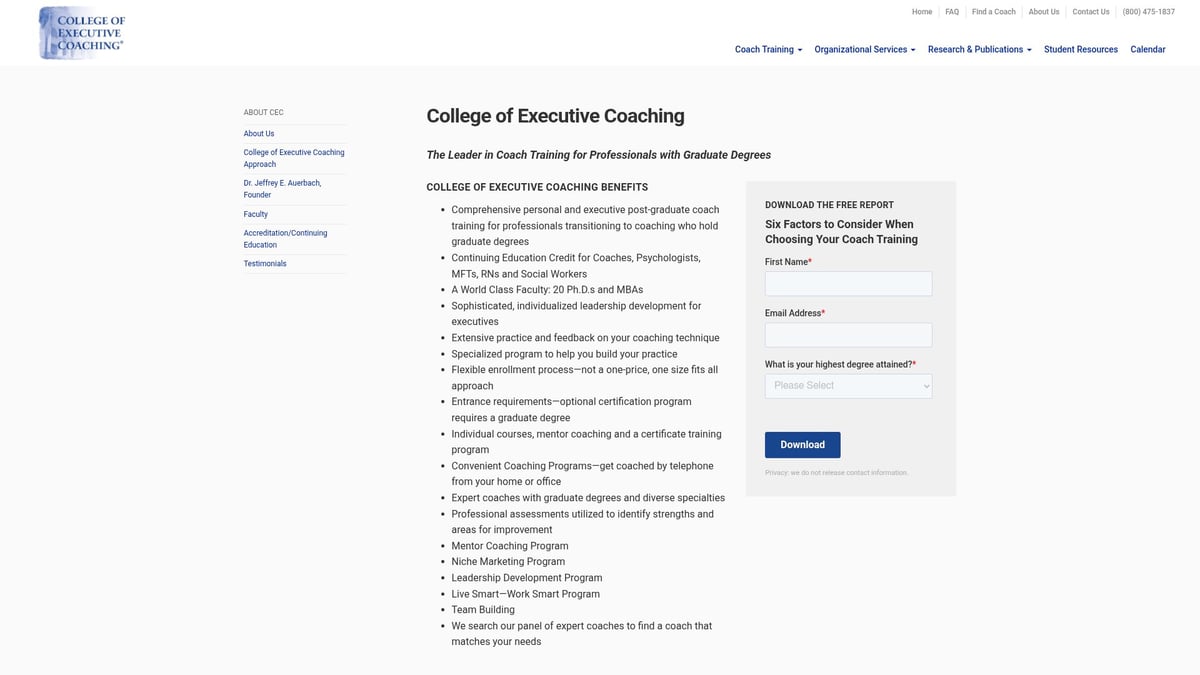 Top 7 Business Coach Certification Programs for 2025 - College of Executive Coaching
