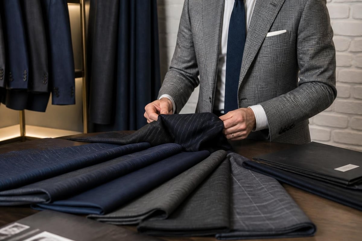 British tailoring fabric selection